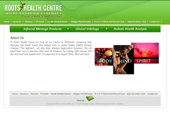 Web Design & Development: Roots Health Centre