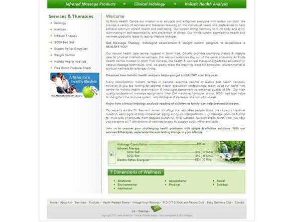 Web Design & Development: Roots Health Centre